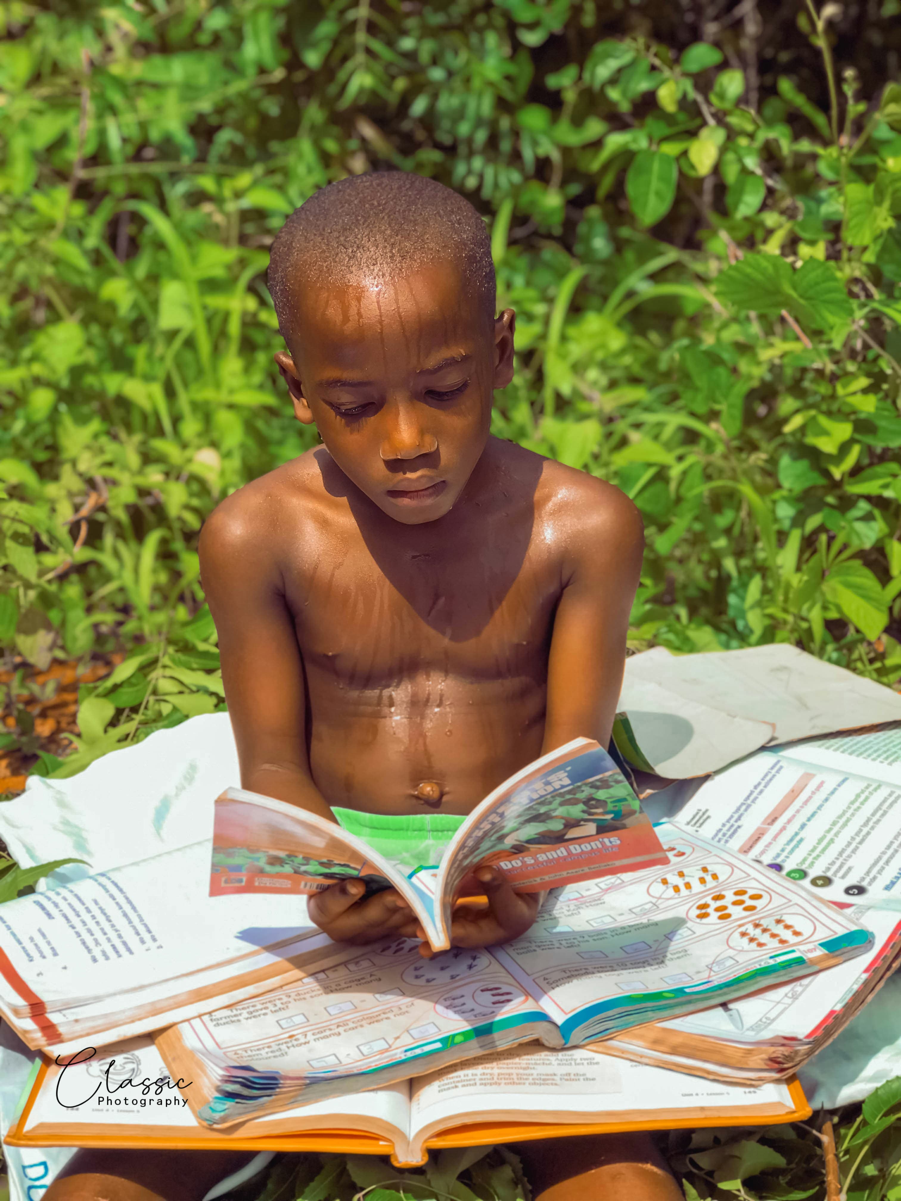 Student learning with books
